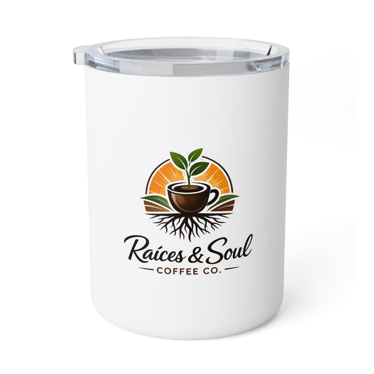 Insulated Coffee Mug – Raíces & Soul Coffee Co. 10oz Travel Tumbler